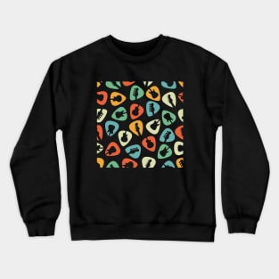 Guitar Pick Seamless Pattern Guitar Silhouette Retro Theme Crewneck Sweatshirt